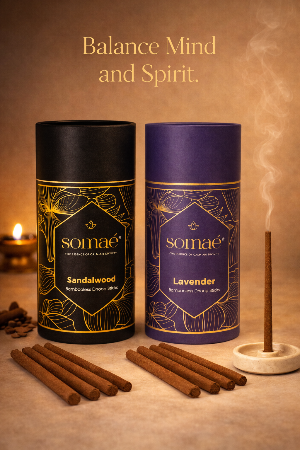 Somaé Fragrance Discovery Duo – Sandalwood & Lavender – 54 Sticks (2 X 27)