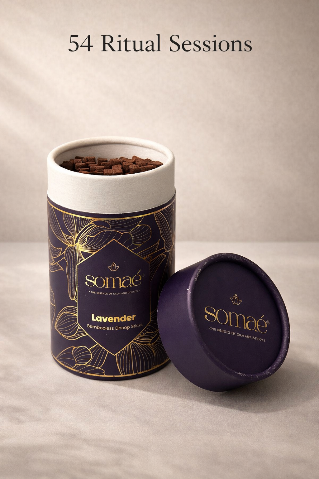 ⁠Somae Lavender Bambooless Dhoop Sticks - 54 Ritual Sticks
