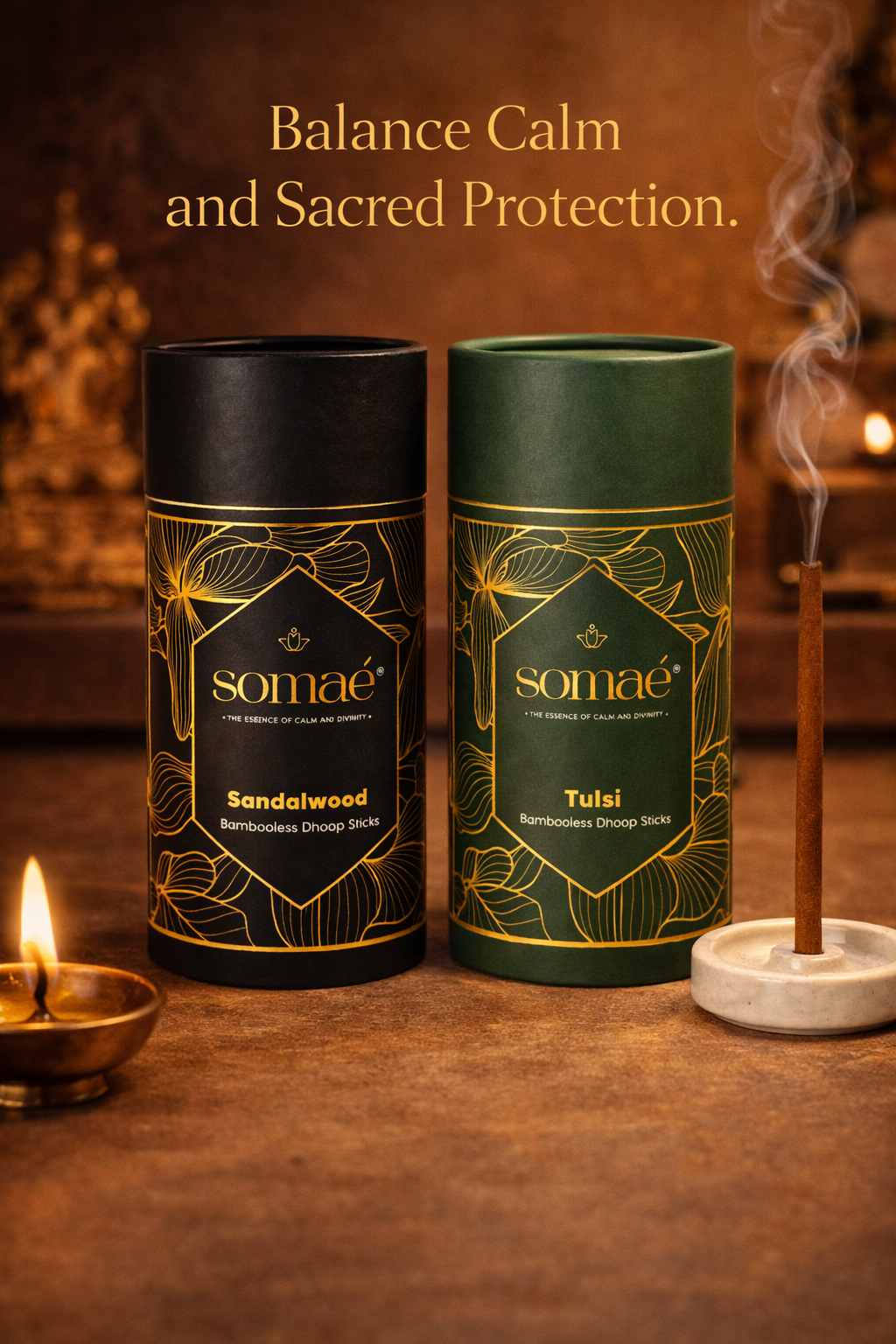 Somaé Launch Offer: Fragrance Discovery Duo – Sandalwood & Tulsi – 54 Sticks (2 X 27)