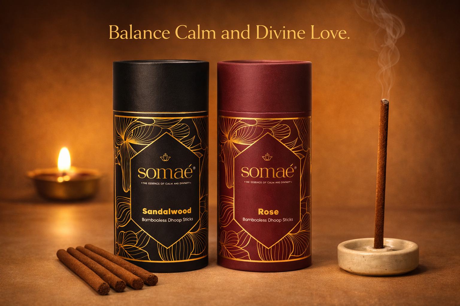 Somaé Fragrance Discovery Duo – Sandalwood & Rose – 54 Sticks (2 X 27)