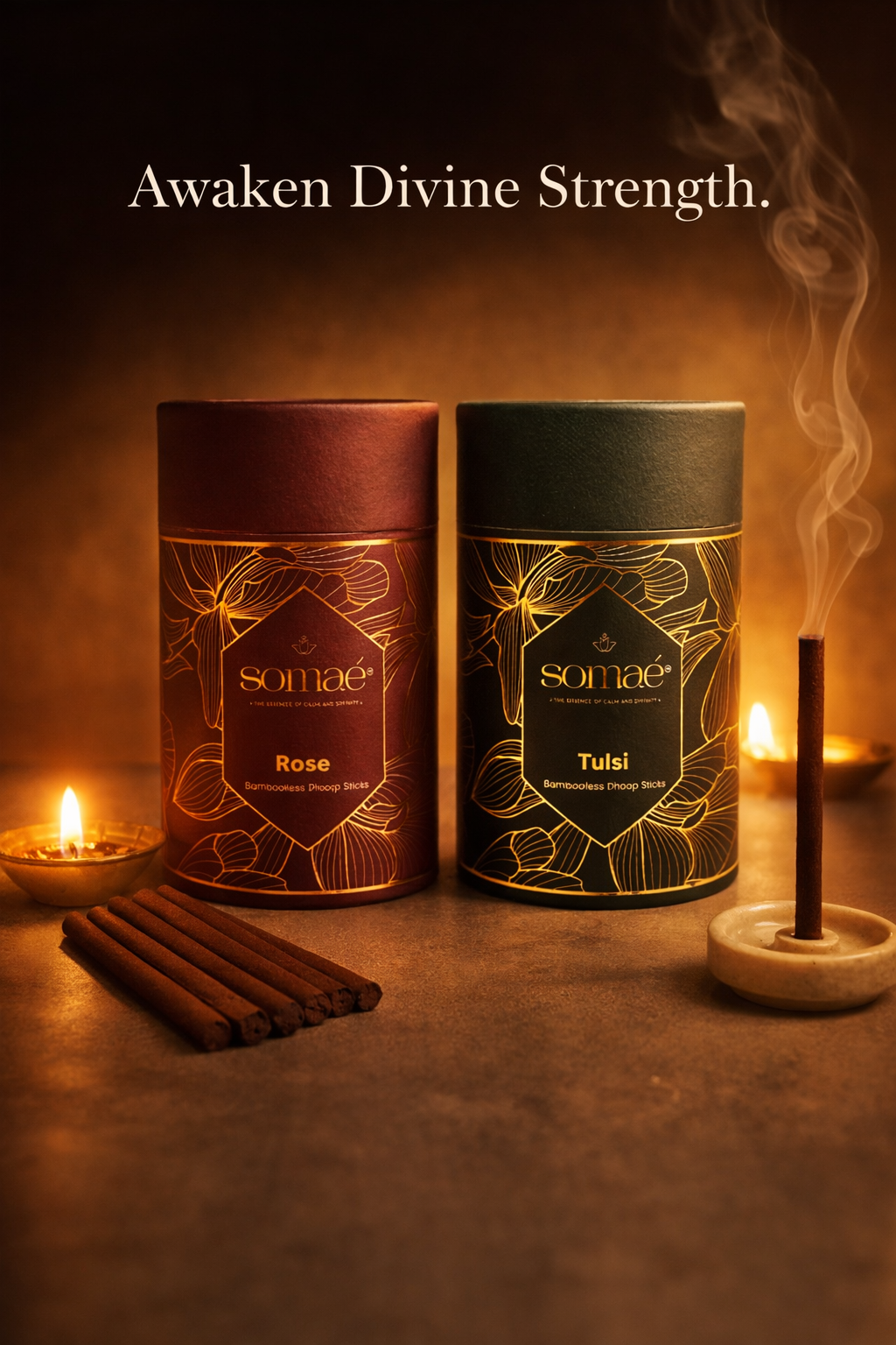 Somaé Shakti Ritual Set – Rose & Tulsi – 108 Ritual Sticks (2 X 54)