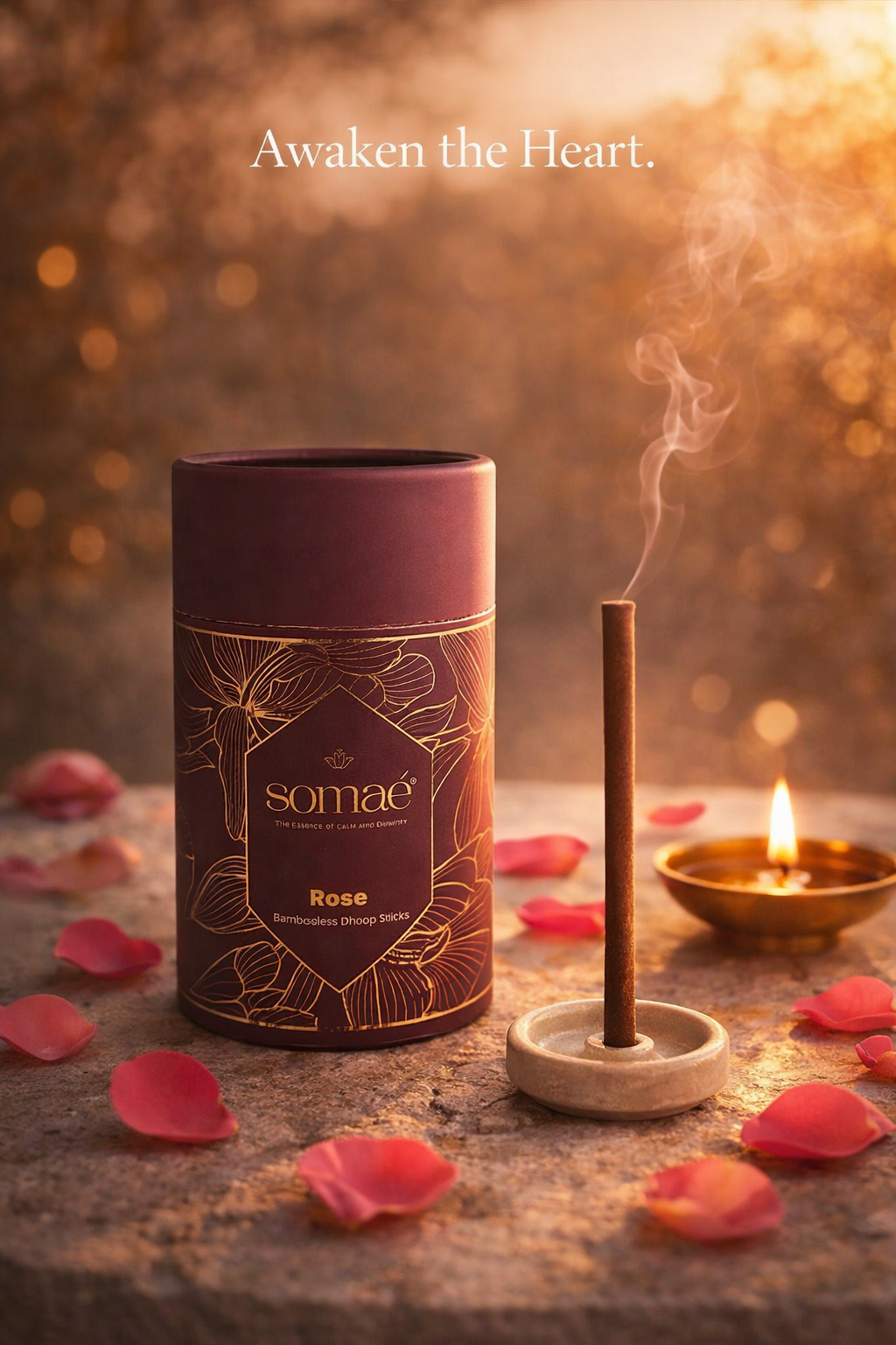 Somae Rose Bambooless Dhoop Sticks - 54 Ritual Sticks