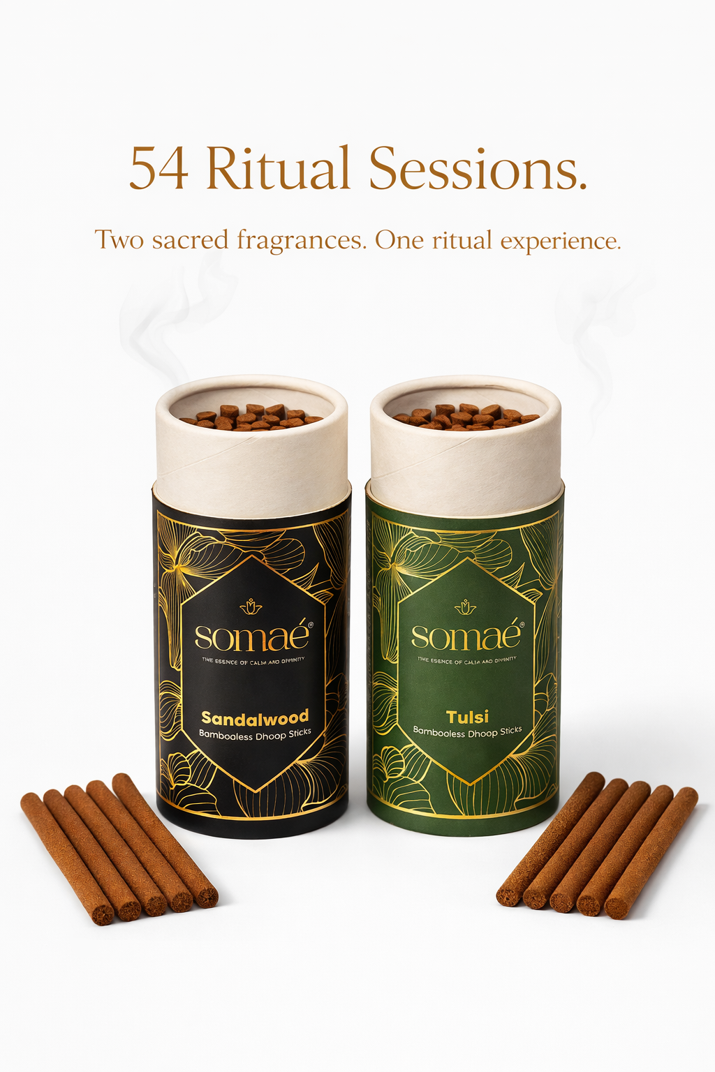 Somaé Launch Offer: Fragrance Discovery Duo – Sandalwood & Tulsi – 54 Sticks (2 X 27)