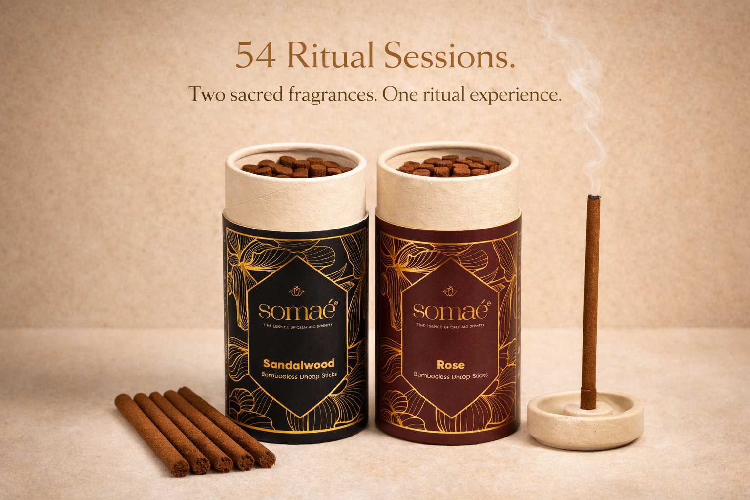 Somaé Fragrance Discovery Duo – Sandalwood & Rose – 54 Sticks (2 X 27)