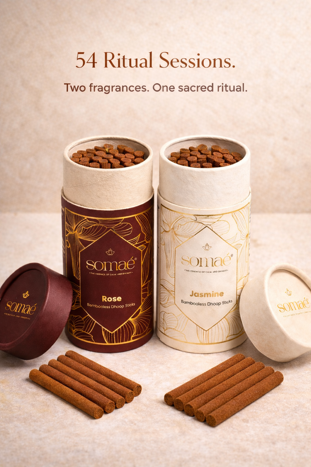 Somaé Fragrance Discovery Duo – Rose & Jasmine – 54 Sticks (2 X 27)