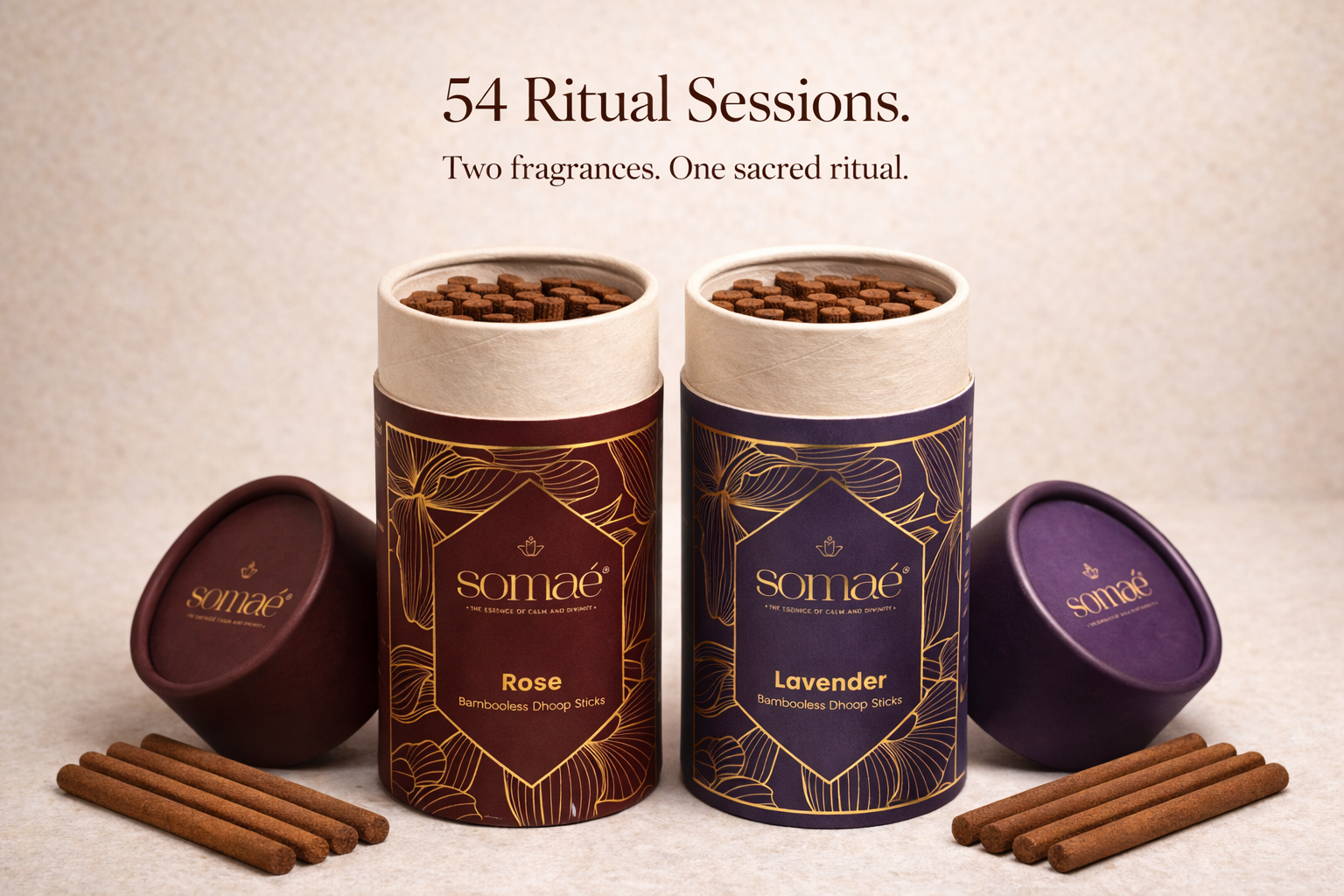 Somaé Fragrance Discovery Duo – Rose & Lavender – 54 Sticks (2 X 27)