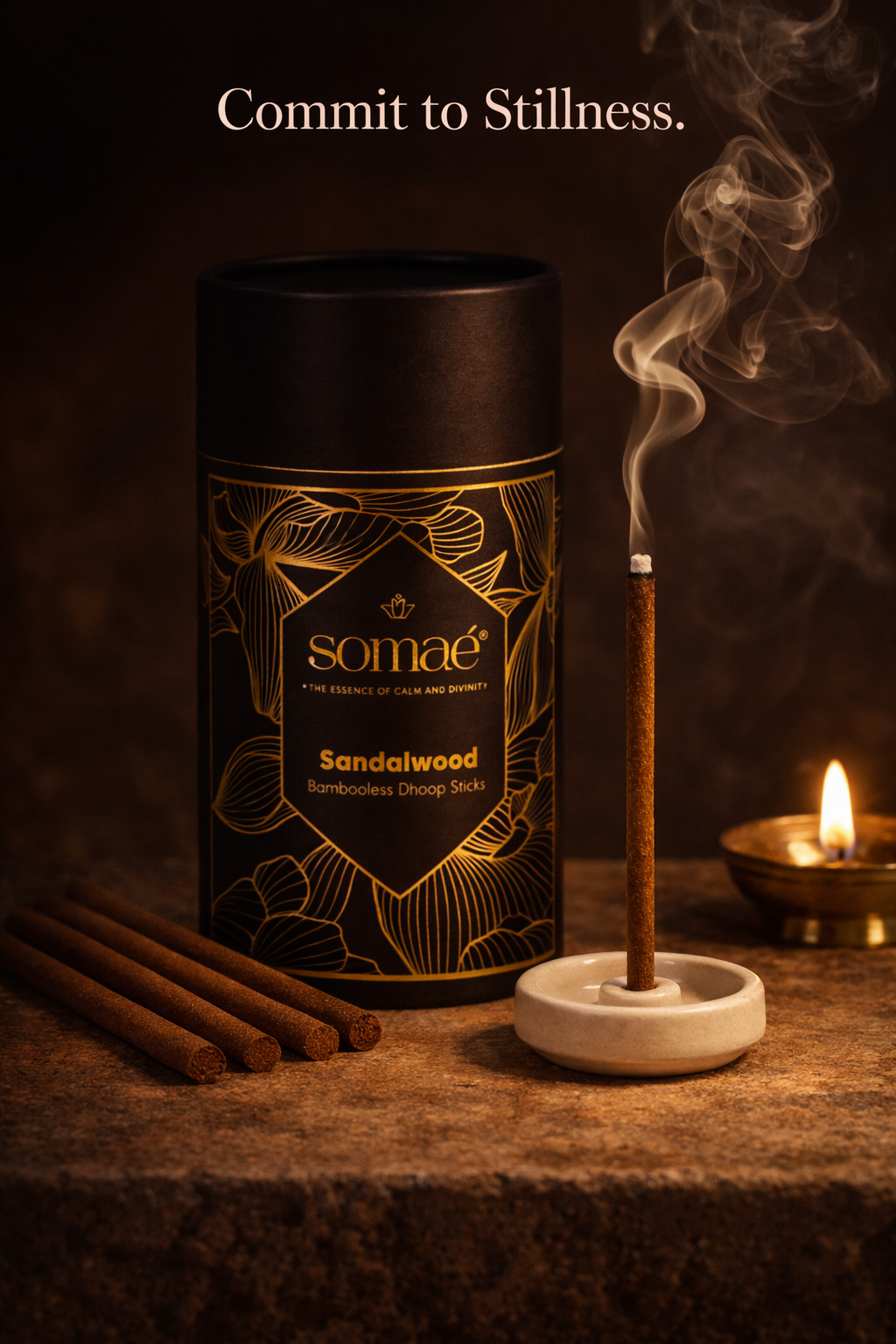 Somae Sandalwood Bambooless Dhoop Sticks - 54 Ritual Sticks
