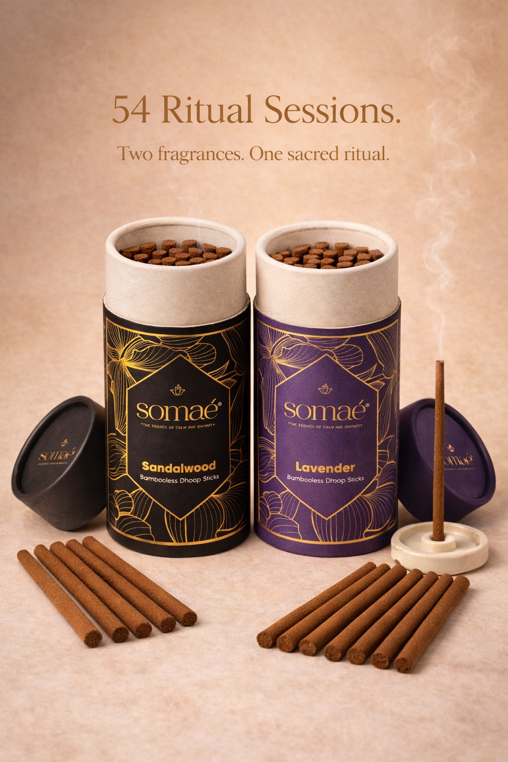 Somaé Fragrance Discovery Duo – Sandalwood & Lavender – 54 Sticks (2 X 27)