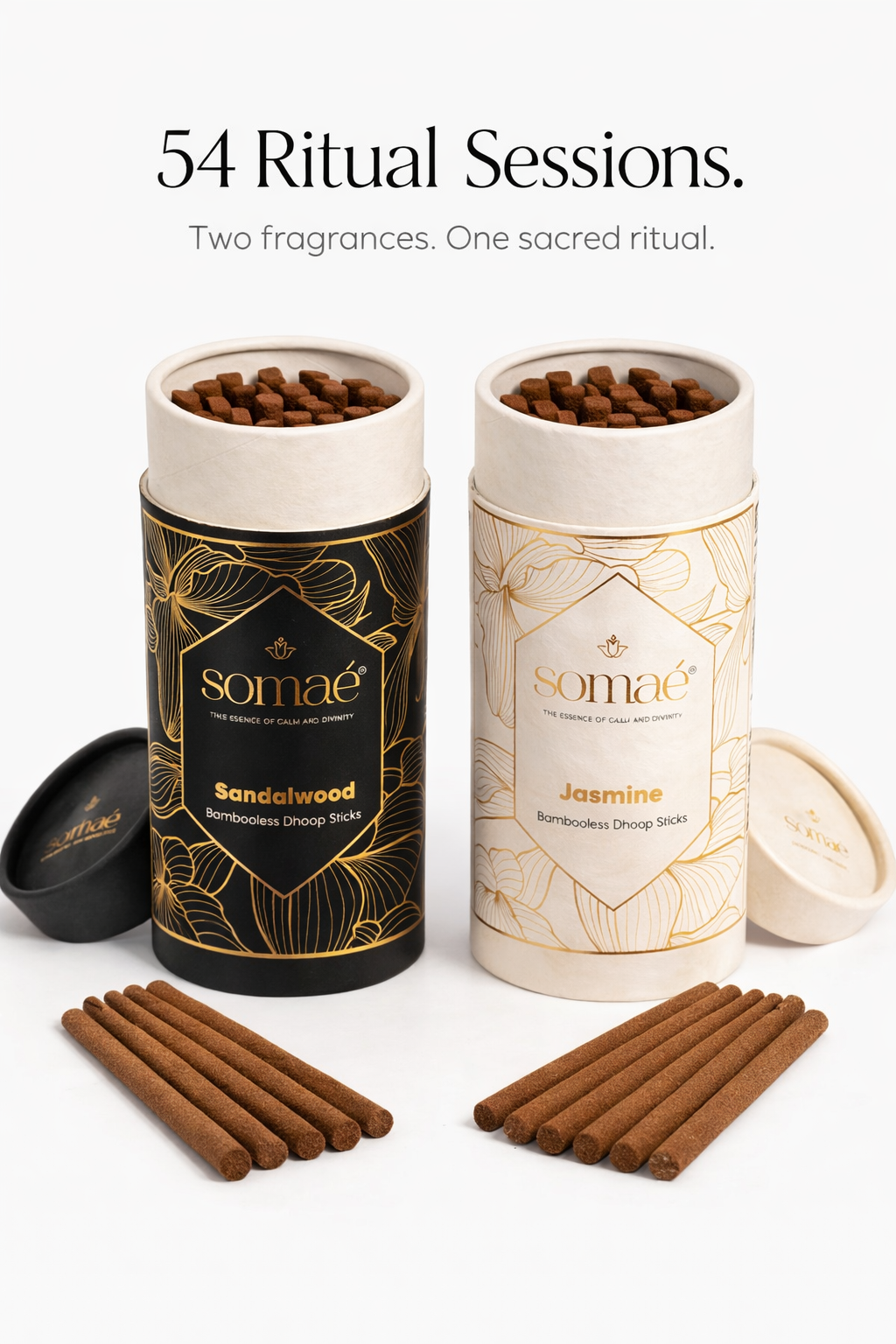 Somaé Fragrance Discovery Duo – Sandalwood & Jasmine – 54 Sticks (2 X 27)
