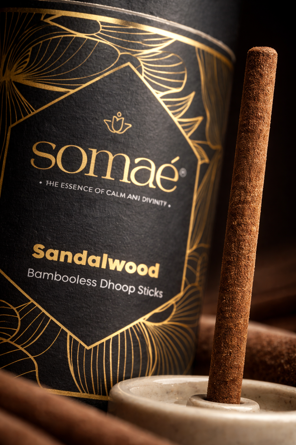 Somae Sandalwood Bambooless Dhoop Sticks - 54 Ritual Sticks