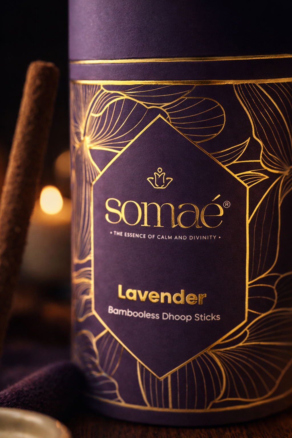 ⁠Somae Lavender Bambooless Dhoop Sticks - 54 Ritual Sticks