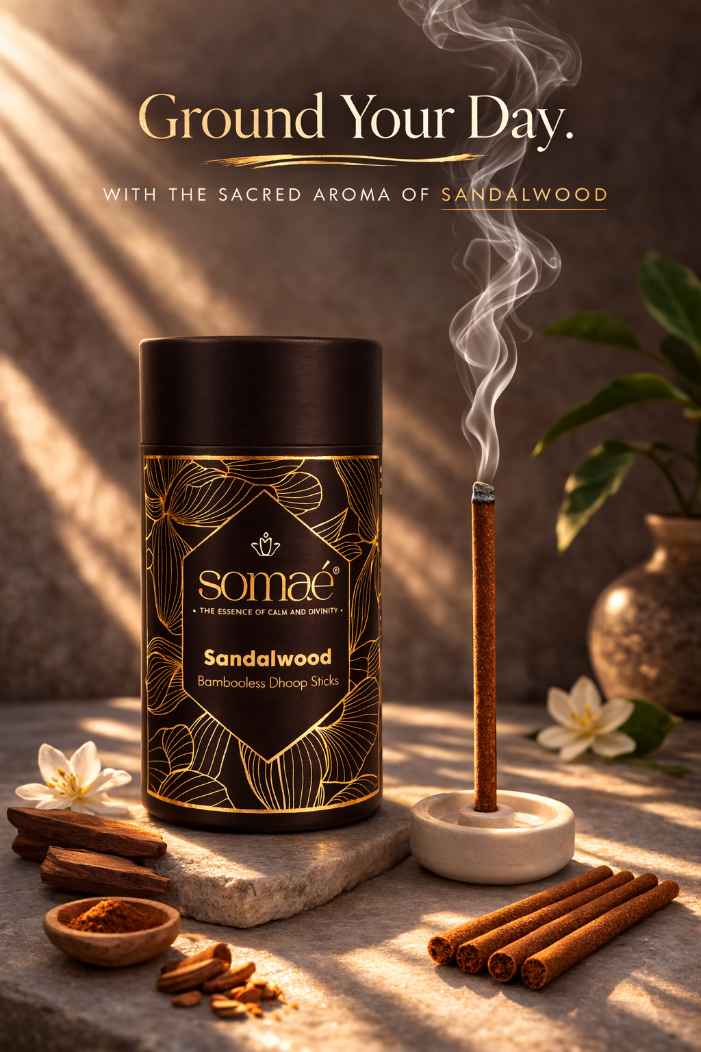 Somaé Daily Ritual Set – Sandalwood & Jasmine – 108 Ritual Sticks (2 X 54)