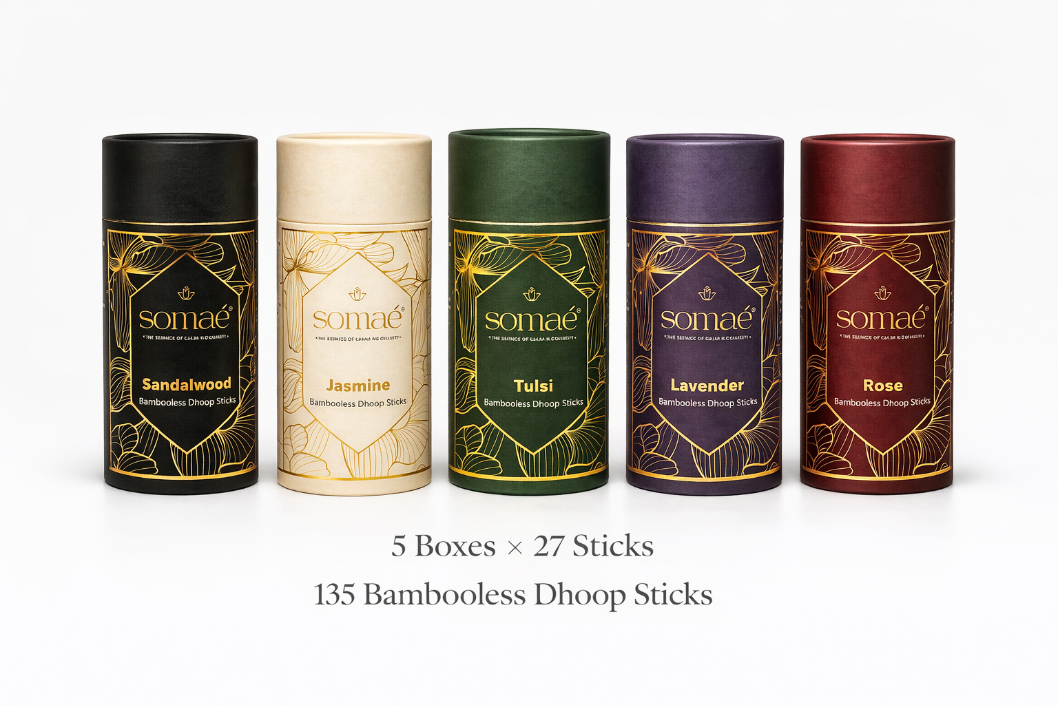 Somaé Ritual Discovery Collection – 5 Sacred Fragrances – 135 Ritual Sticks (5 X 27)