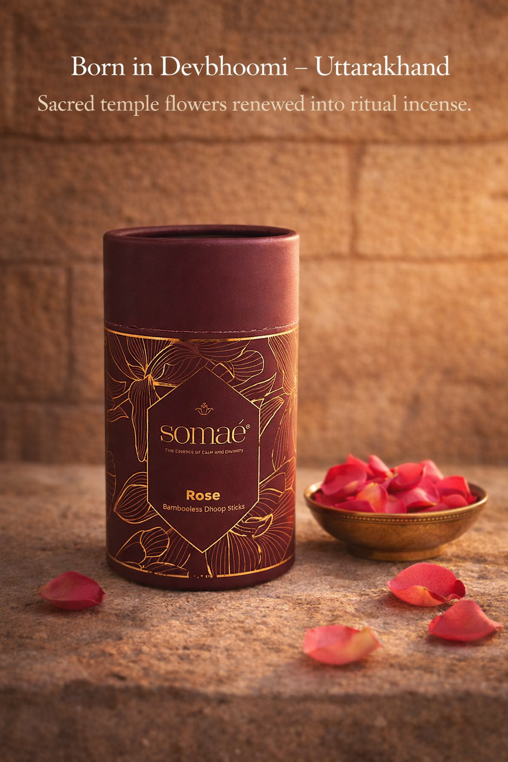 Somae Rose Bambooless Dhoop Sticks - 54 Ritual Sticks