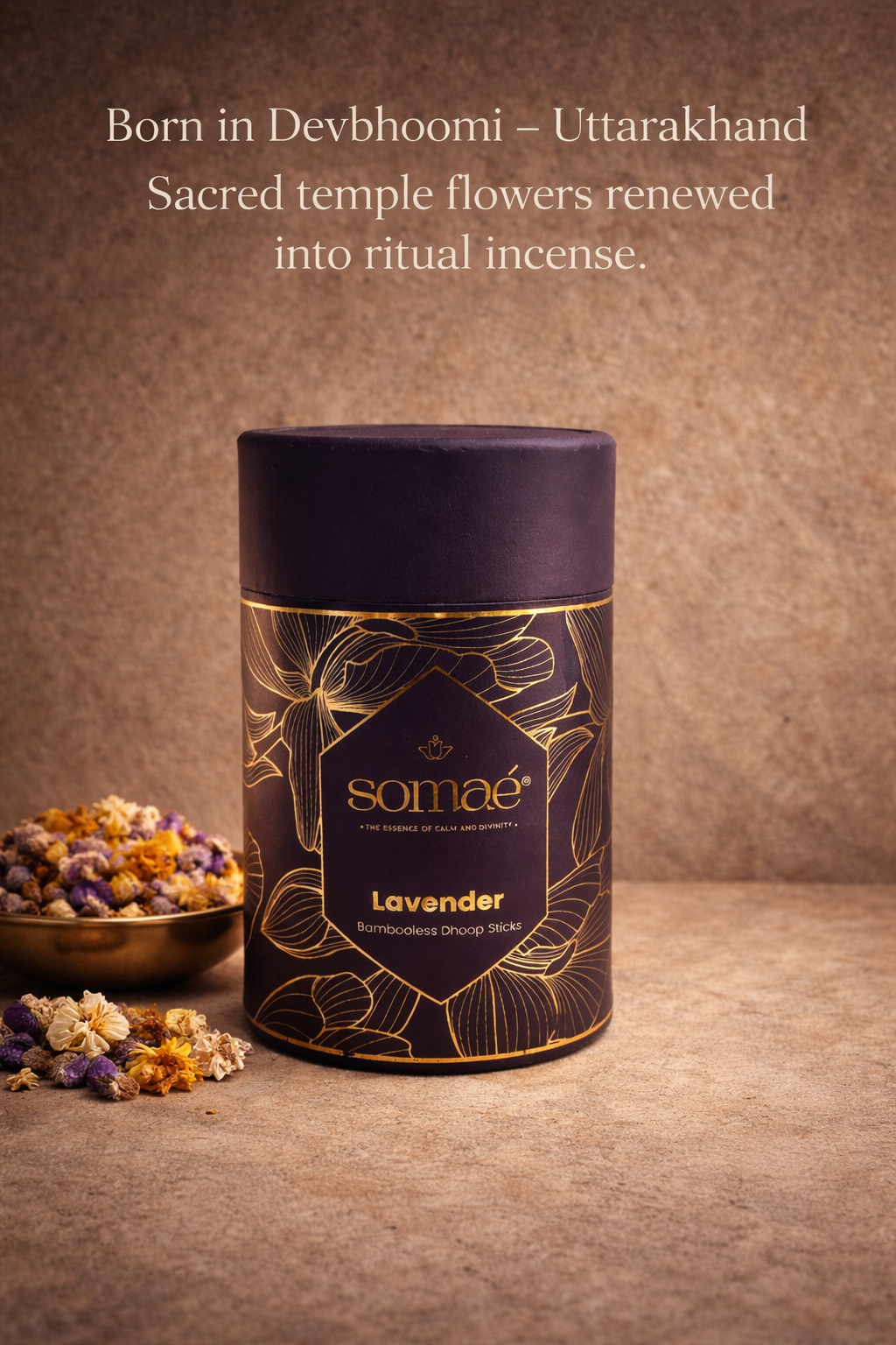 ⁠Somae Lavender Bambooless Dhoop Sticks - 54 Ritual Sticks
