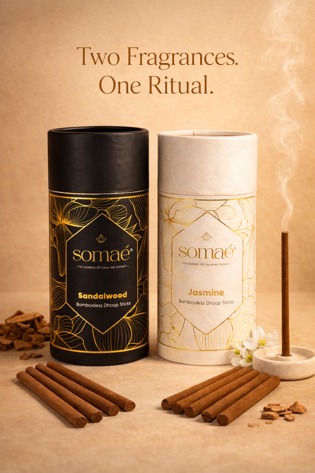 Somaé Fragrance Discovery Duo – Sandalwood & Jasmine – 54 Sticks (2 X 27)