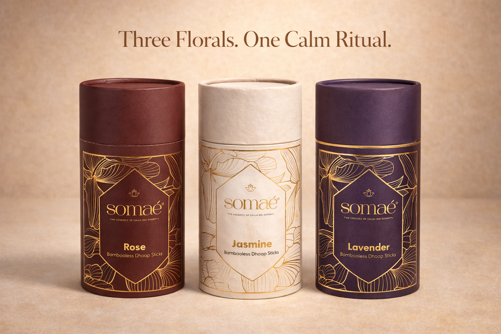 Somaé Floral Calm Trio – Rose, Jasmine & Lavender – 81 Sticks (3 X 27)