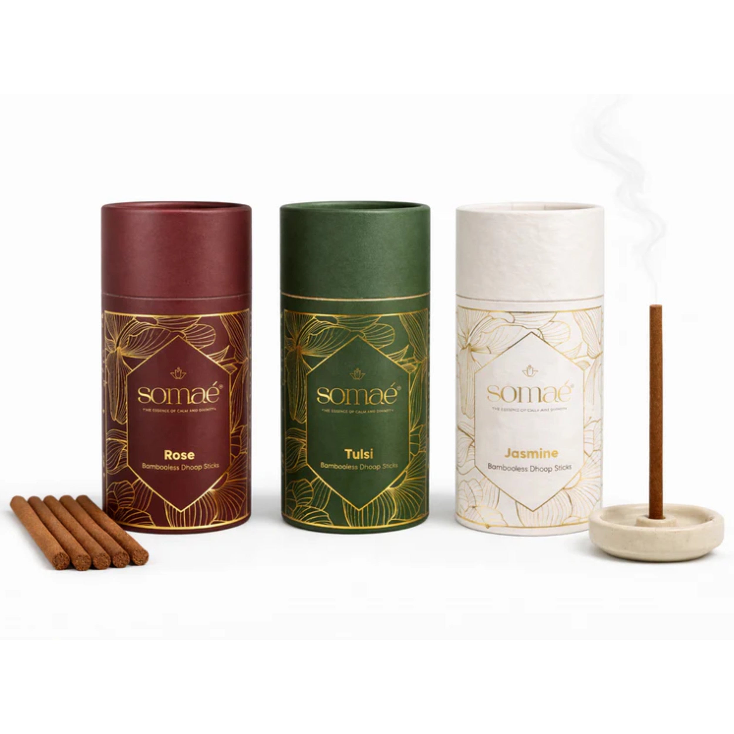 Somaé Sacred Ritual Trio – Rose, Tulsi & Jasmine – 81 Sticks (3 X 27)