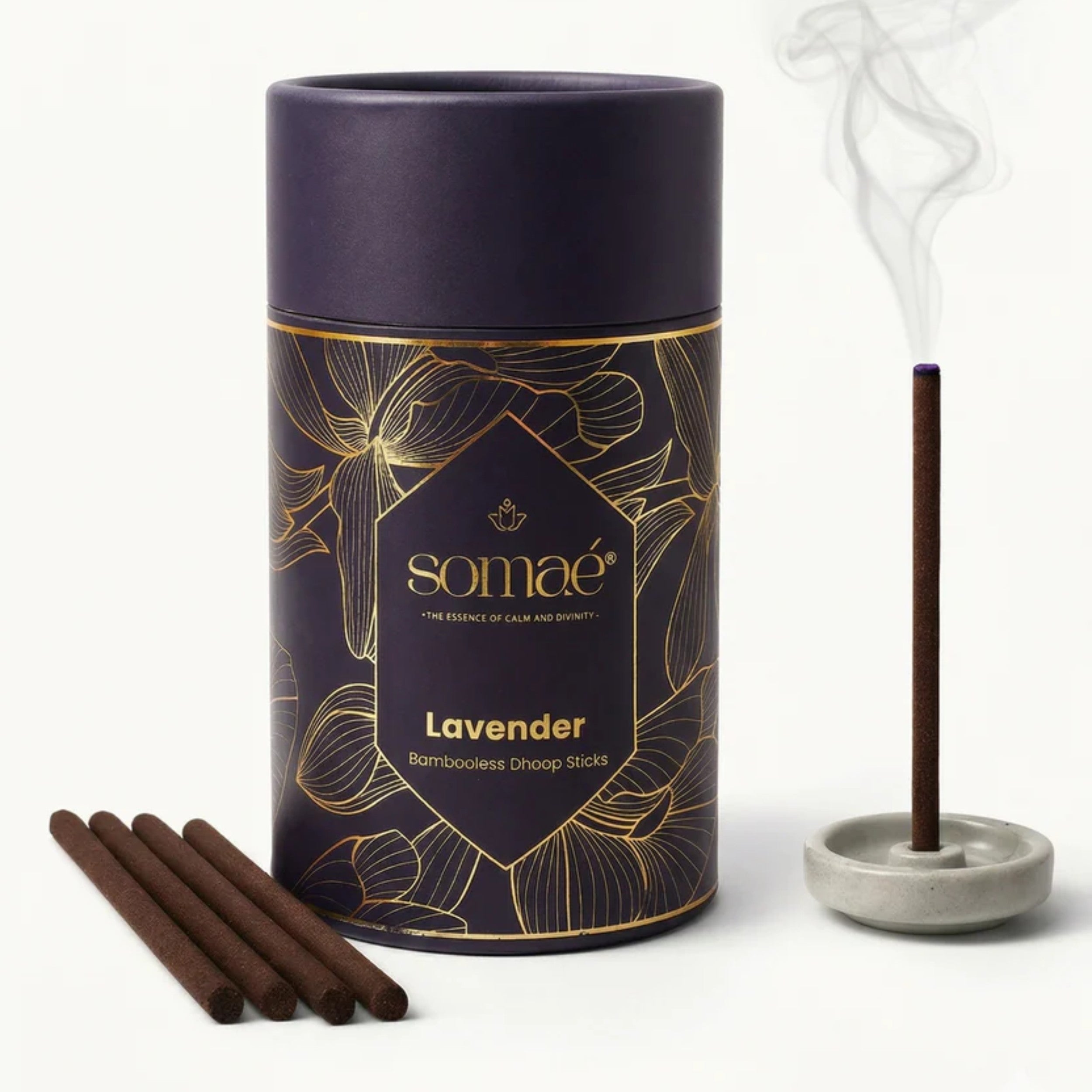 ⁠Somae Lavender Bambooless Dhoop Sticks - 54 Ritual Sticks