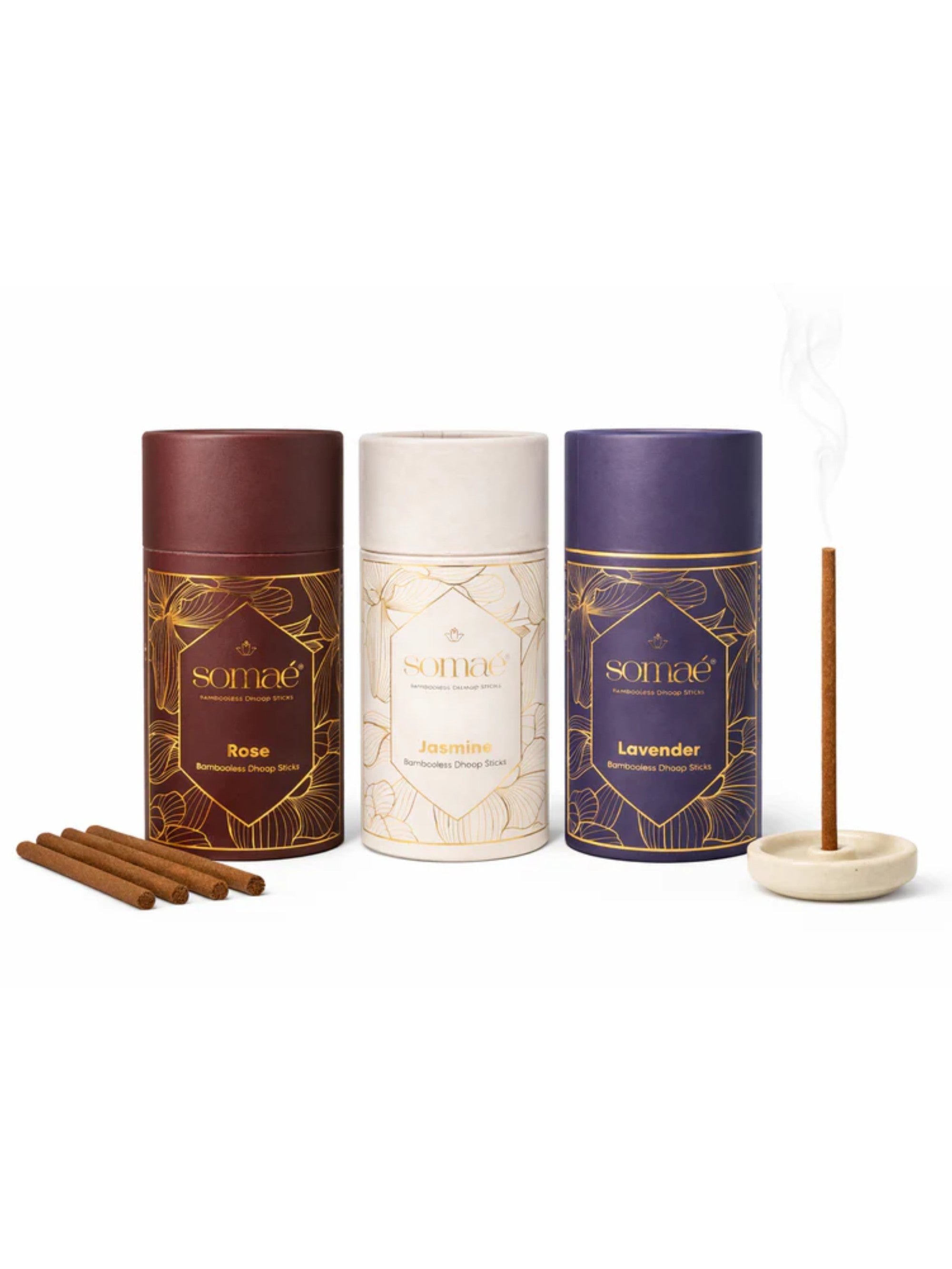 Somaé Floral Calm Trio – Rose, Jasmine & Lavender – 81 Sticks (3 X 27)